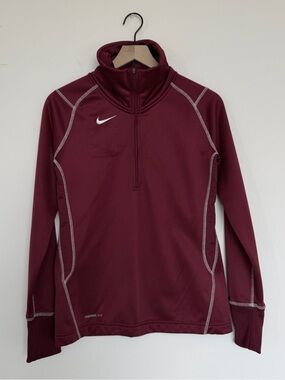 Nike Women's Therma-Fit Maroon Red
1/2 Zip Pullover Size Small